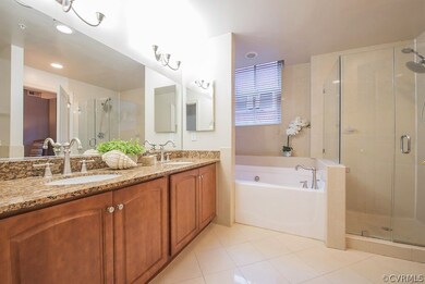 Double sinks with Granite counters, fabulous garde