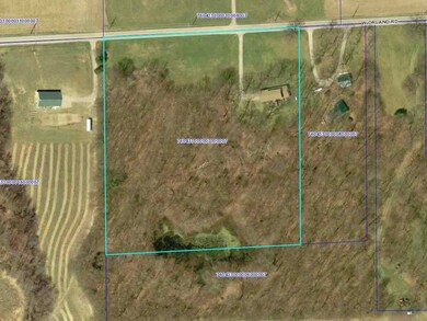 Aerial view from Country records shows property li