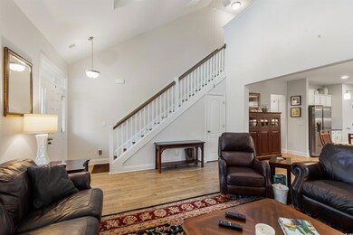 Living room featuring light hardwood / wood-style 