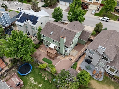 Aerial perspective of suburban area