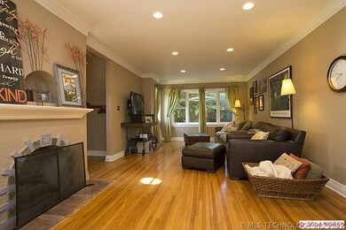 Recessed lights run the length of the room and cas