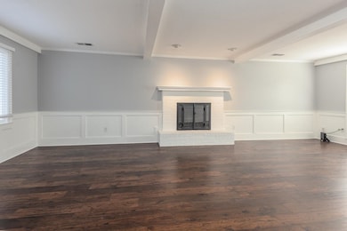 Huge living room featuring fireplace and hearth, o