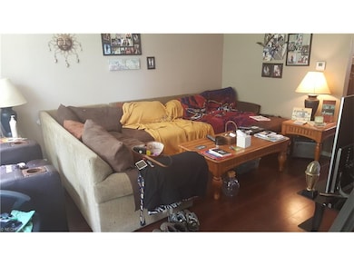 Large living room with updated laminate flooring.