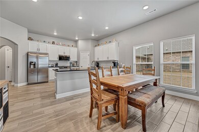 Large open floor plan with high ceilings.