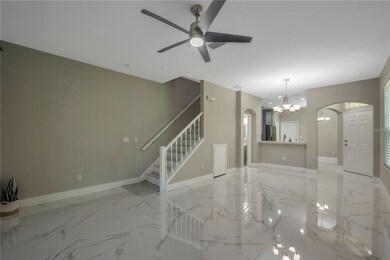 View of Family/Living Room into Kitchen. Look at t