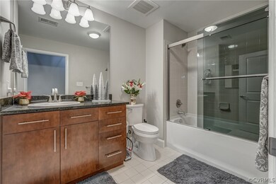 Nice full bath with new shower door installation a