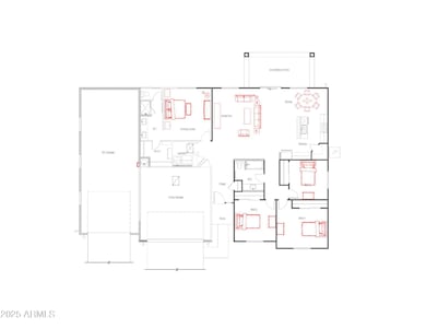 Floorplan of home and where furniture can be arranged.
