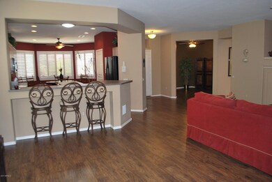 Great room into kitchen