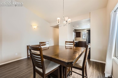 Dining space featuring a chandelier, recessed ligh