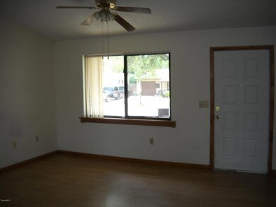 Vaulted living room view