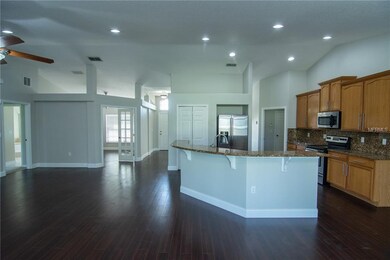 Open Floor Plan with vaulted ceilings & freshly pa