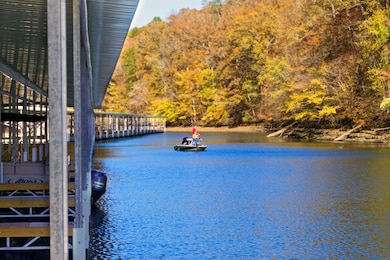 Water view featuring a heavily wooded area