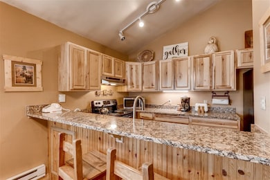 Kitchen featuring a baseboard radiator, electric r