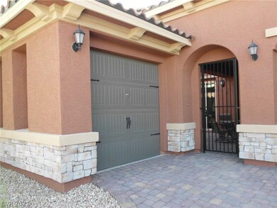 Close up view from the paver driveway showing the