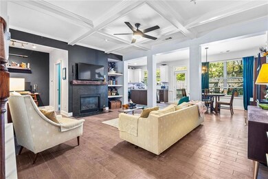Open concept living with stylish details like hard
