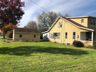 Side yard and garage