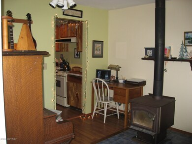 Living room with wood stove