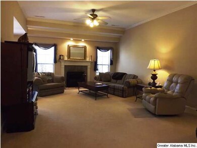The spacious open Great Room features a wood burni