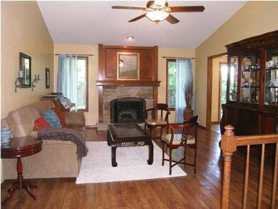 The view of the large living room from the foyer.