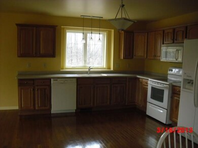 Kitchen. Hickory  raised panel cabinets with solid