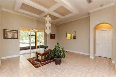 Spacious formal living room and sliding doors lead