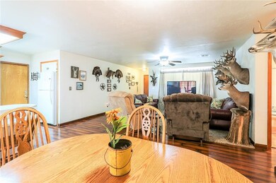 Open dining, living and kitchen