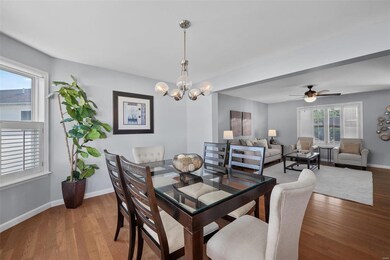 Dining room opens to living room and kitchen/break