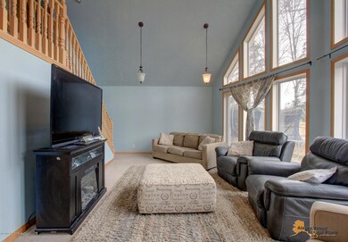 Bright windows in family room.