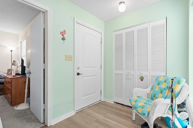 Foyer entrance featuring light wood-style flooring