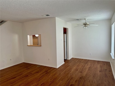 Living/Dining room combo with wood finished floori