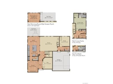 First Floor Layout - home has the optional Morning