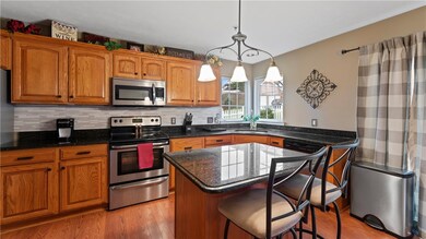 Cute breakfast area at the kitchen island.  Pretty