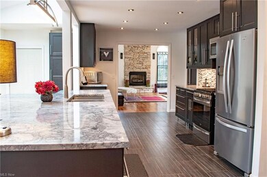 Kitchen leads into great room