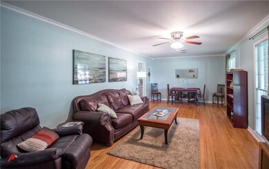 Large living and dining combo with refinished hard
