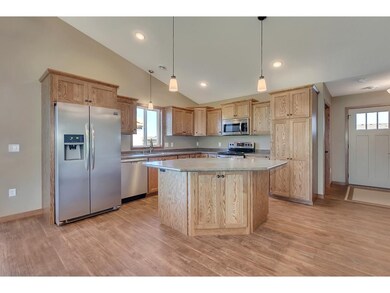 Oak cabinets, laminate counters, stainless steel a