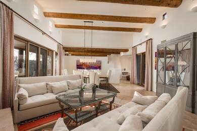 Beamed and Glass Living Room