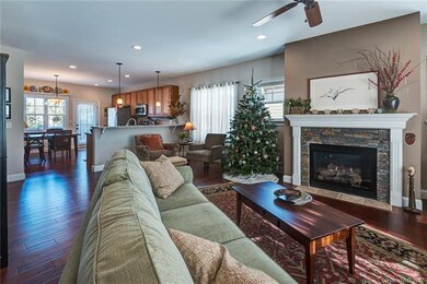 View of open living room, dining area and kitchen 