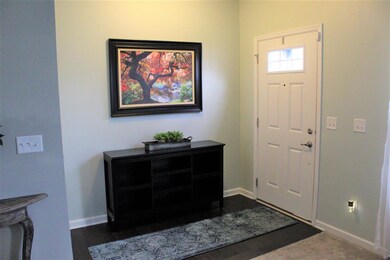 Front door foyer looks into the Livingroom.
