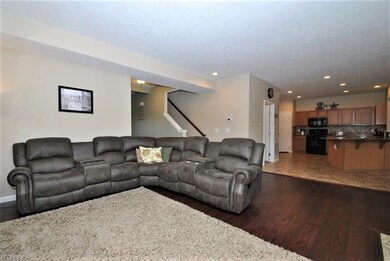 Family room opens to kitchen for great traffic flo