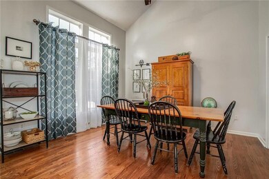 The formal dining features large windows overlooki