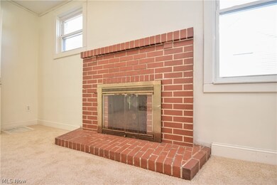 Living room fireplace.