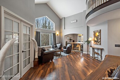 Vaulted Entry view into living room