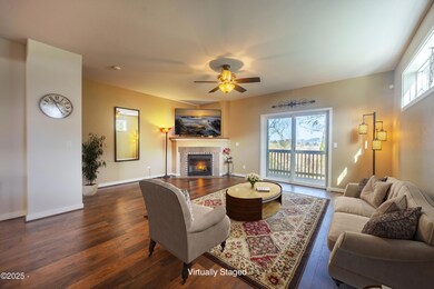Partially virtually-staged living room