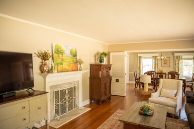 Living room opens to dining room
