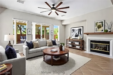 Virtually staged family  room