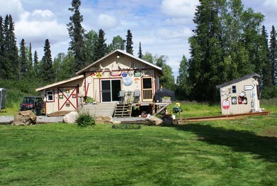cabin and shed from the yard
