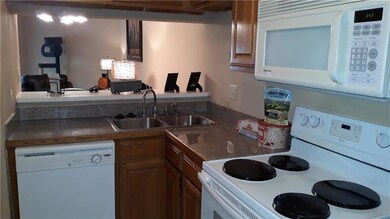 Kitchen overlooking the living area.