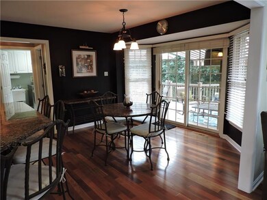 Sliding door off of the kitchen to private deck.