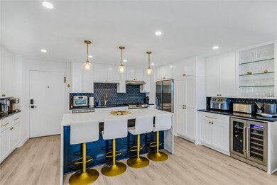 eating area with wine cooler