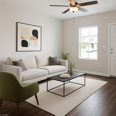 Virtually Staged Front Entry Living Room